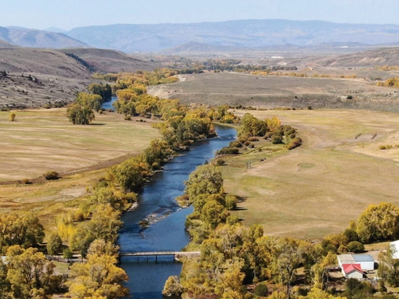 Aerial view of the Colorado River, near Parshall, Colorado