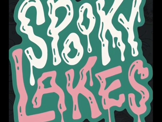 spooky lakes graphic with dripping letters