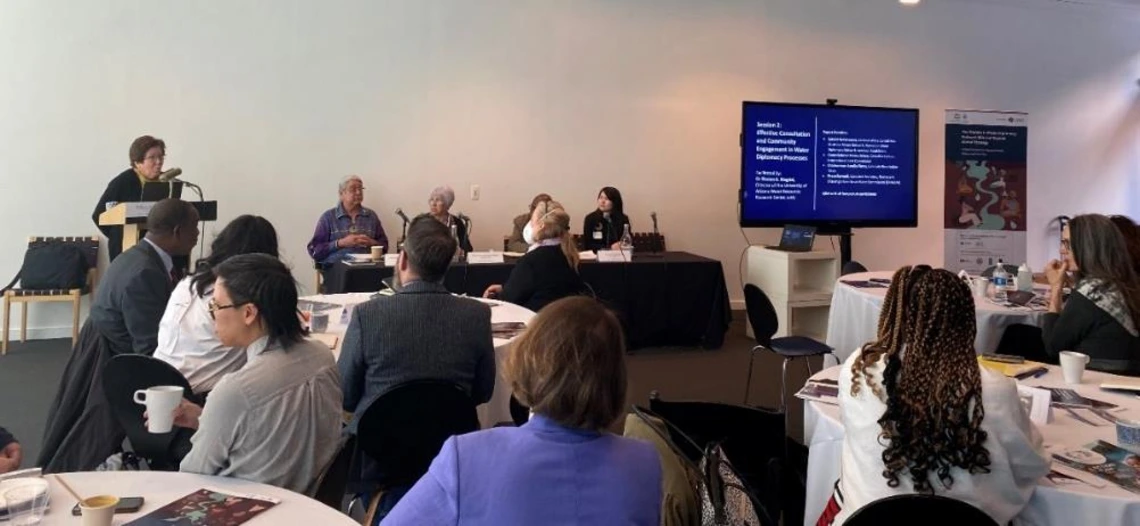 Megdal presenting at the 2023 Water Diplomacy Symposium