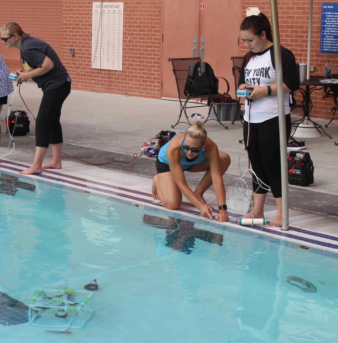 Innovative STEM Education with Remotely Operated Vehicles photo of swimming pool experiment