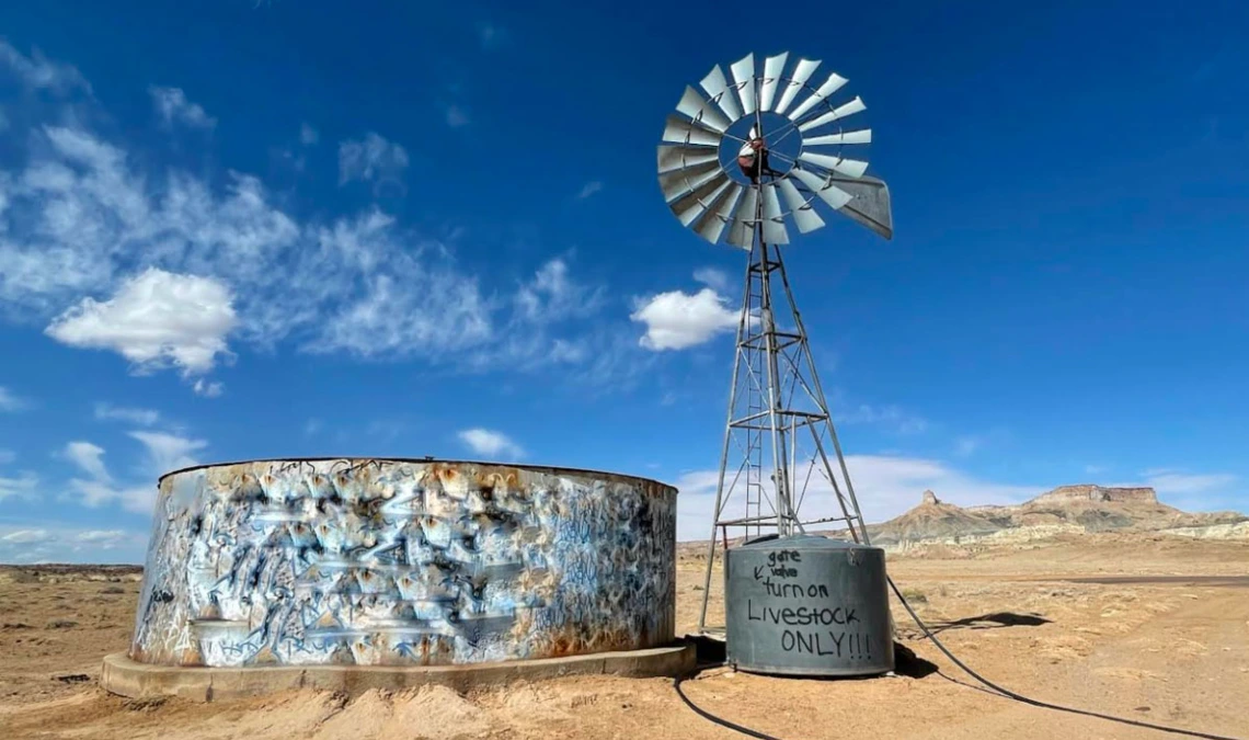 Windmill and water tank Windmill and water tank