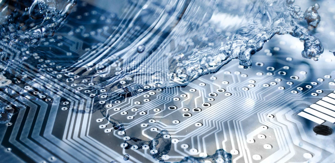 water on circuit board water on circuit board