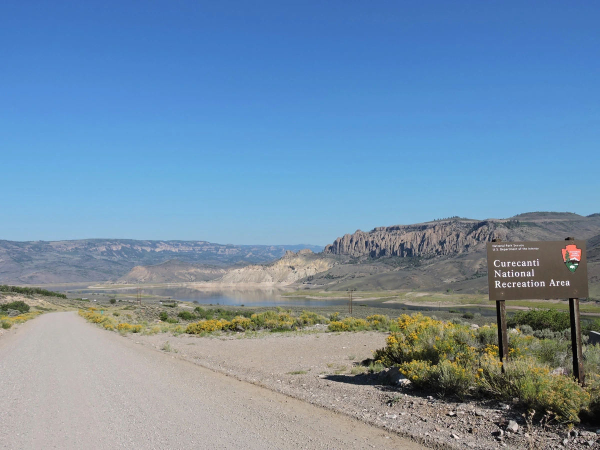 a photo showing Blue Mesa Reservoir showing high water mark