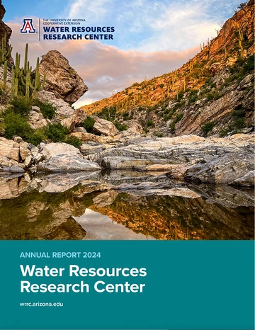 arroyo 2024 cover featuring an image of a pool of water in a desert scene.