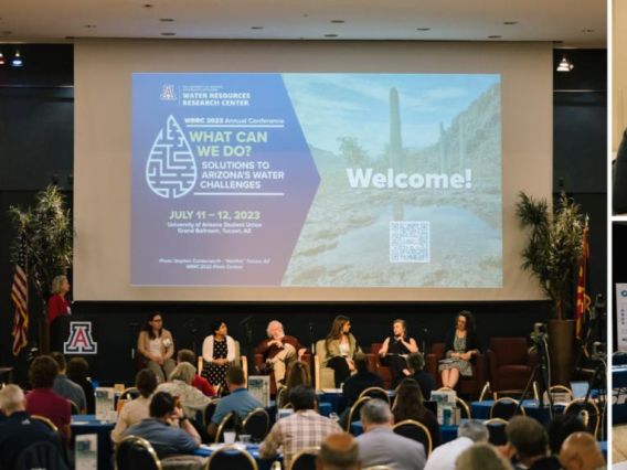 weekly wave lead story on the wrrc 2023 conference photos showing audience and panels