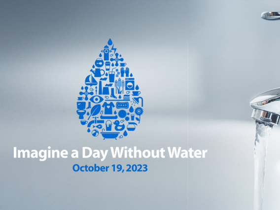 day without water 2023 graphic showing faucet and DWW logo