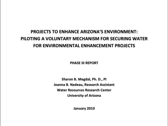 Projects to Enhance Arizona's Environment cover page