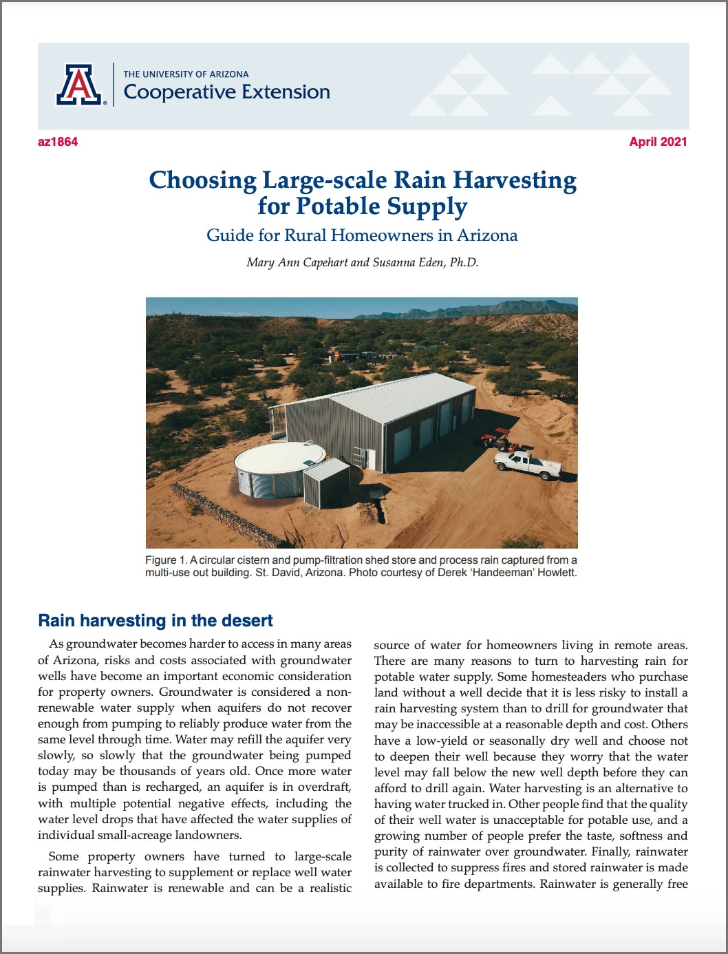Cover, Large-scale water harvesting guide Cover, Large-scale water harvesting guide