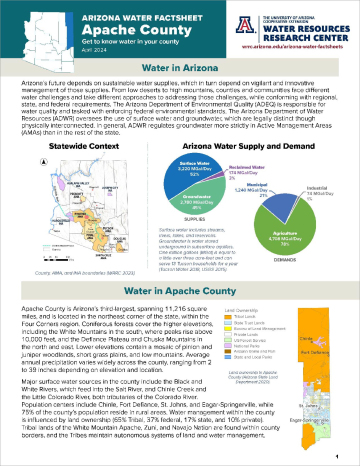 Apache County Water Factsheet Image