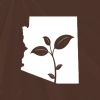 Irrigated Agriculture wrrc 2017 conference icon showing a plant sprouting and silhouette of state of arizona